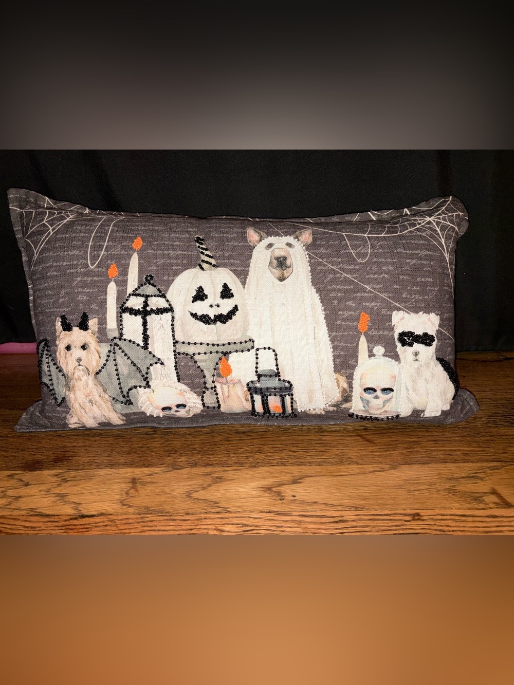 Beaded Halloween Pillow